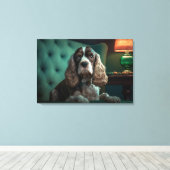 Elegante Cocker Spaniel Classic Portrait Design Canvas Afdruk (Insitu (Houten vloer))