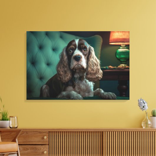 Elegante Cocker Spaniel Classic Portrait Design Canvas Afdruk (Insitu (Woonkamer))