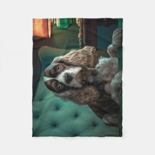 Elegante Cocker Spaniel Classic Portrait Design Fleece Deken (Voorkant)