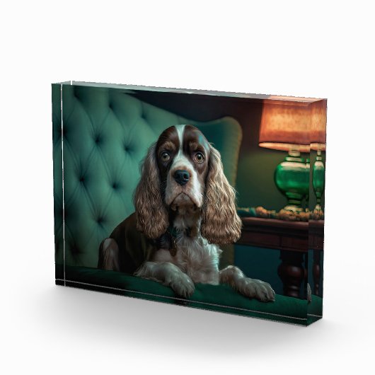 Elegante Cocker Spaniel Classic Portrait Design Fotoblokken (Rechts)
