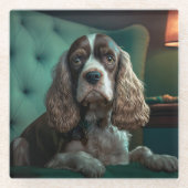 Elegante Cocker Spaniel Classic Portrait Design Glazen Onderzetter (Voorkant)