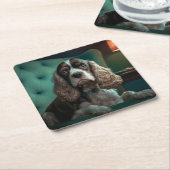 Elegante Cocker Spaniel Classic Portrait Design Kartonnen Onderzetters (Schuin)