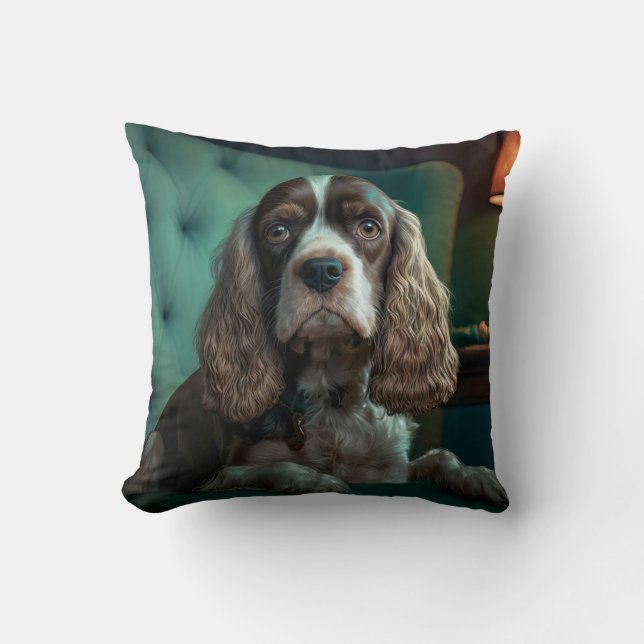 Elegante Cocker Spaniel Classic Portrait Design Kussen (Voorkant)