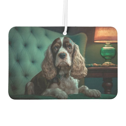 Elegante Cocker Spaniel Classic Portrait Design Luchtverfrisser (Achterkant)