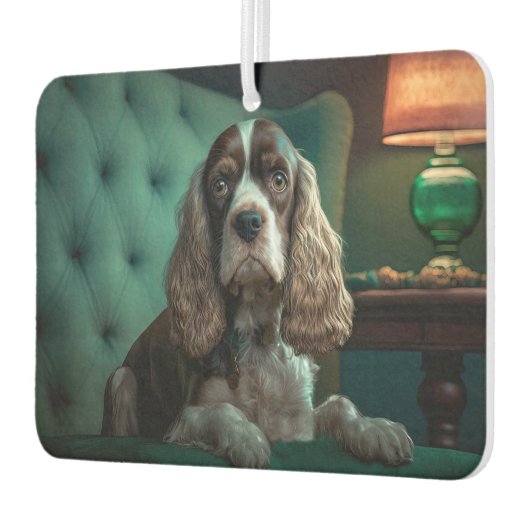 Elegante Cocker Spaniel Classic Portrait Design Luchtverfrisser (Links)