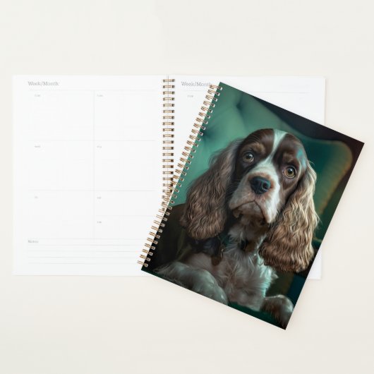 Elegante Cocker Spaniel Classic Portrait Design Planner (Display)