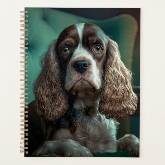 Elegante Cocker Spaniel Classic Portrait Design Planner (Voorkant)