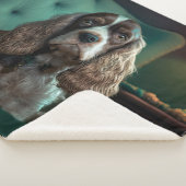 Elegante Cocker Spaniel Classic Portrait Design Sherpa Deken (3/4)