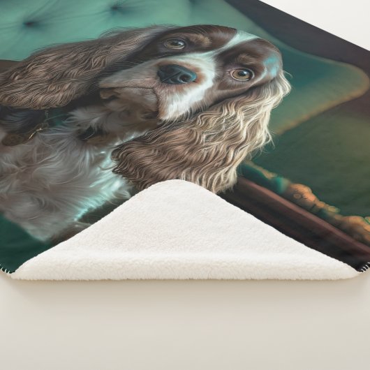 Elegante Cocker Spaniel Classic Portrait Design Sherpa Deken (3/4)
