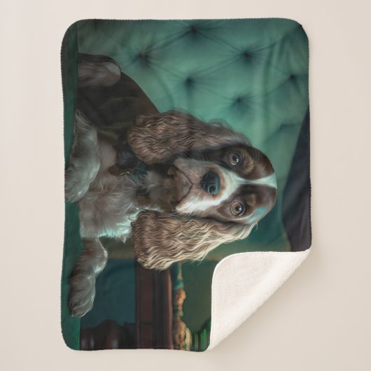 Elegante Cocker Spaniel Classic Portrait Design Sherpa Deken (Voorkant)