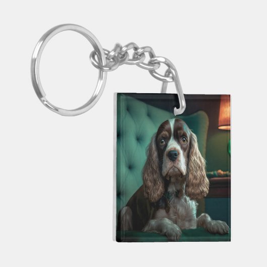 Elegante Cocker Spaniel Classic Portrait Design Sleutelhanger (Voorkant Links)