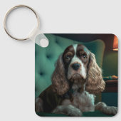 Elegante Cocker Spaniel Classic Portrait Design Sleutelhanger (Voorkant)