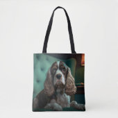 Elegante Cocker Spaniel Classic Portrait Design Tote Bag (Voorkant)