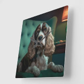 Elegante Cocker Spaniel Classic Portrait Design Vierkante Klok (Hoek)