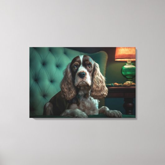 Elegante Cocker Spaniel Klassiek Portretontwerp Canvas Afdruk (Voorkant)