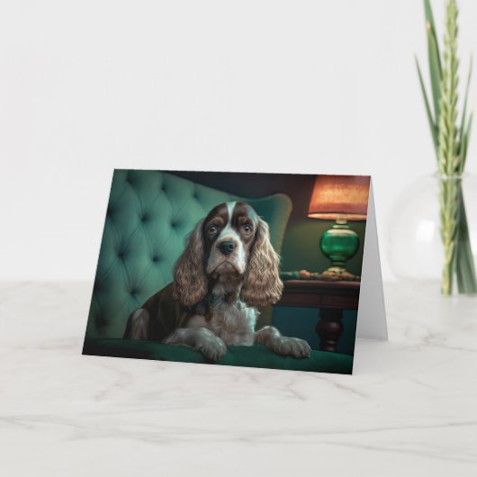 Elegante Cocker Spaniel Klassiek Portretontwerp Kaart (Voorkant)