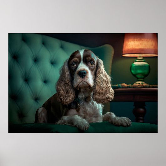 Elegante Cocker Spaniel Klassiek Portretontwerp Poster (Voorkant)