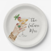 Elegante Cocktail Bruidsborrel Papieren Bordje (Voorkant)