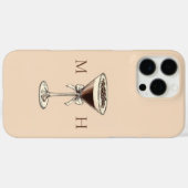 Elegante Cocktail Coquette Striking Initialen Mono Case-Mate iPhone Case (Achterkant (horizontaal))