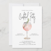 Elegante cocktail party roze kaart (Voorkant)