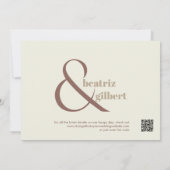 Elegante Cocoa Brown Typografie Huwelijk Save The Date (Achterkant)