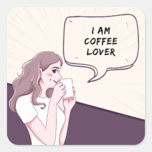 Elegante Coffee Lover Sticker   koffie is mijn lie