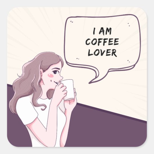 Elegante Coffee Lover Sticker | koffie is mijn lie (Voorkant)