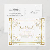 Elegante Colden Art Deco Bewegende aankondiging Briefkaart (Voorkant / Achterkant)