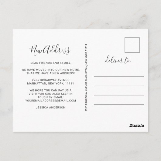 Elegante Colden Art Deco Bewegende aankondiging Briefkaart (Achterkant)