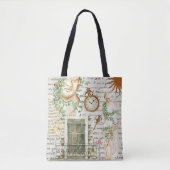 Elegante collage achtergrond Grieks beeld waterver Tote Bag (Voorkant)