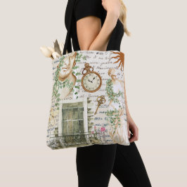 Elegante collage achtergrond Grieks beeld waterver Tote Bag