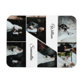 Elegante Collage Keepsake bruiloft Magneet (Horizontaal)