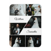 Elegante Collage Keepsake bruiloft Magneet (Verticaal)