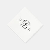Elegante Combo Font Monogram Bruiloft Cocktail Servet (Hoek)