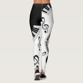 elegante con piano y notas musicales leggings (Achterkant)