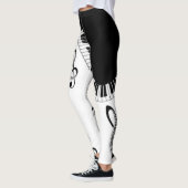 elegante con piano y notas musicales leggings (Links)