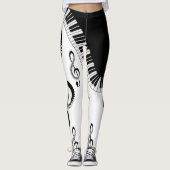 elegante con piano y notas musicales leggings (Voorkant)