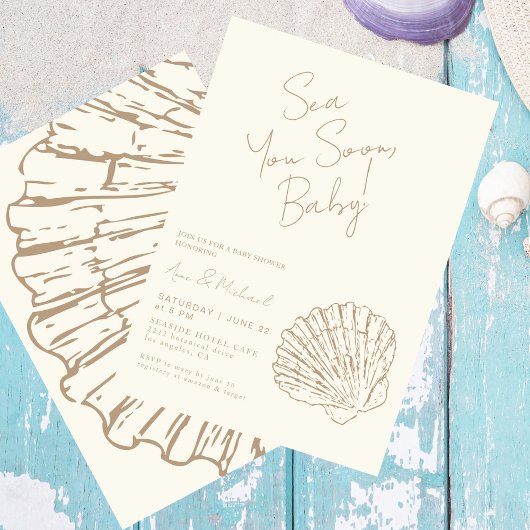Elegante concha de clam jachthaven pronto Moda Bab Kaart