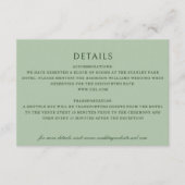 Elegante Coneflower Botanical Sage Green Wedding Informatiekaartje (Voorkant)