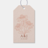 Elegante Coneflower Botanische Terracotta bruiloft Cadeaulabel (Voorkant)