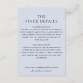 Elegante Coneflower Minimalist Dusty Blue Wedding Informatiekaartje (Voorkant)