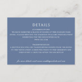 Elegante Coneflower Minimalist Dusty Blue Wedding Informatiekaartje (Voorkant)