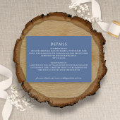 Elegante Coneflower Minimalist Dusty Blue Wedding Informatiekaartje