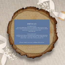 Elegante Coneflower Minimalist Dusty Blue Wedding Informatiekaartje
