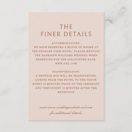 Elegante coneflower minimalistische terracotta bru informatiekaartje (Voorkant)