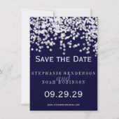 Elegante Confetti elke kleur marineblauw weelde Save The Date (Voorkant)