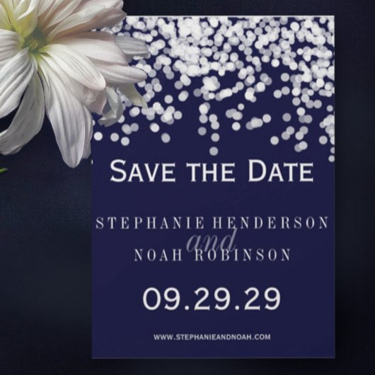Elegante Confetti elke kleur marineblauw weelde Save The Date