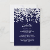 Elegante Confetti Elke kleur Navy Blauw en Wit Save The Date (Voorkant)
