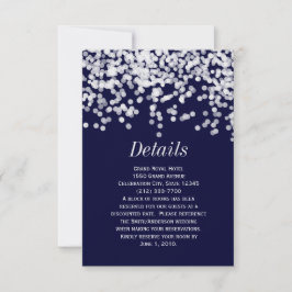 Elegante Confetti Elke kleur Navy Blauw en Wit Save The Date