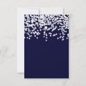 Elegante Confetti Elke kleur Navy Blauw en Wit Save The Date (Achterkant)
